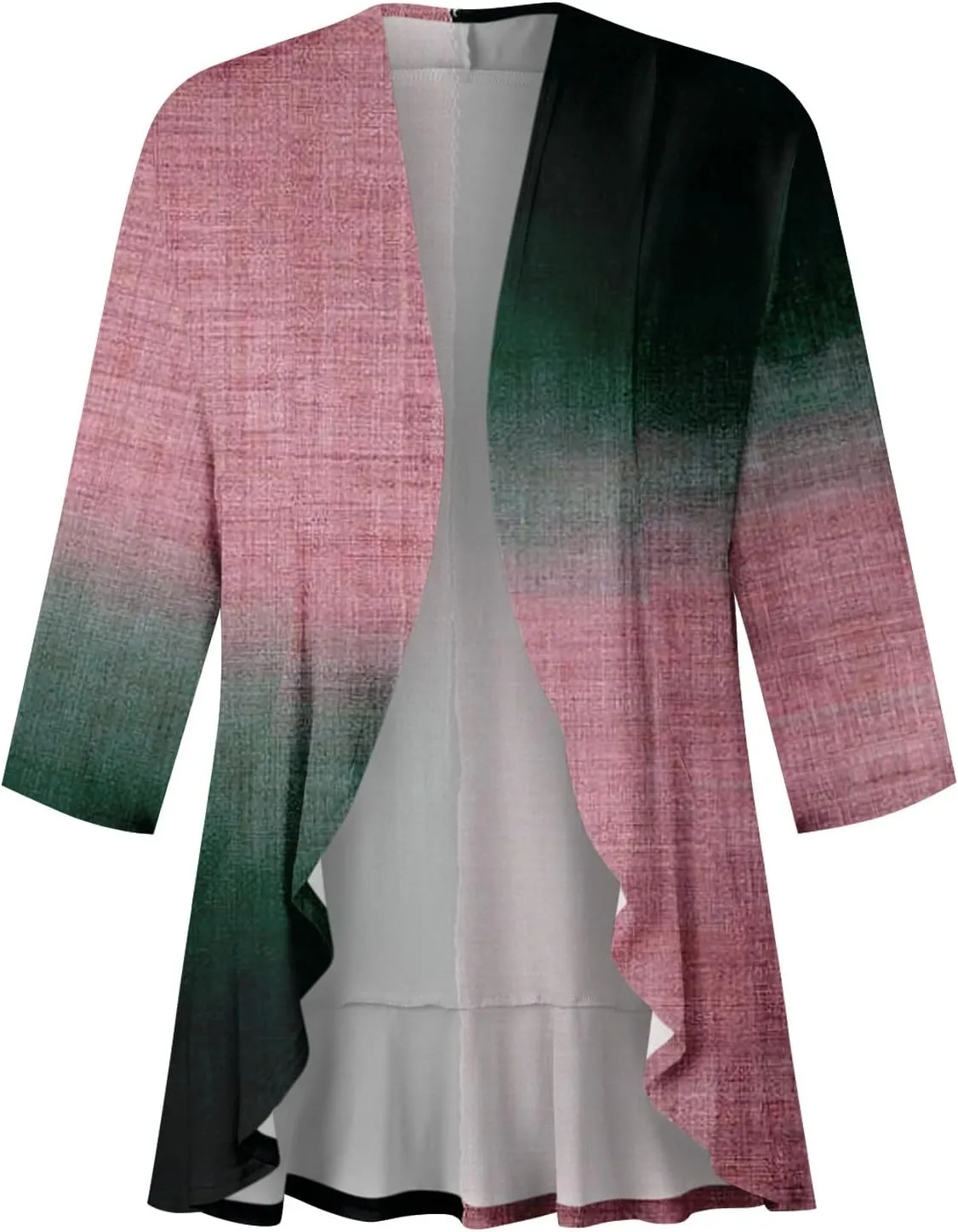Cardigans for Women 2025 Retro Print Lightweight Cardigans Casual Duster Jackets 3/4 Sleeve Blouse Tops Coat