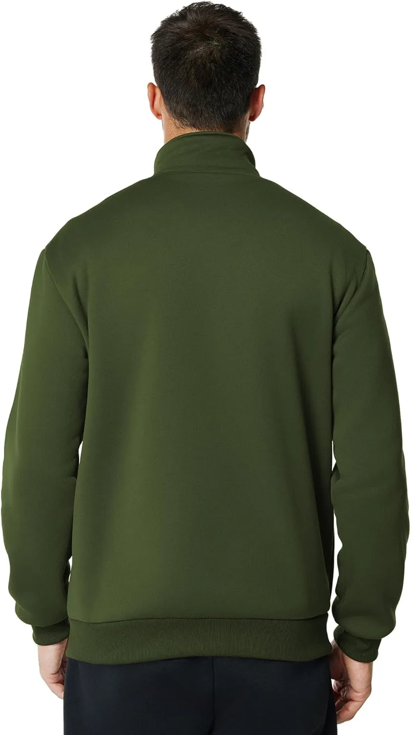 Men's Fleece Full Zip Up Sweatshirt Casual Lightweight Long Sleeve Mock Neck Jackets with Pocket