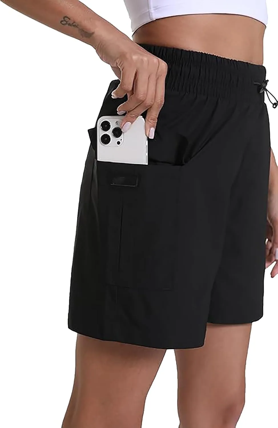 Rrosseyz Women's Hiking Cargo Shorts with Pockets Quick Dry Athletic Gym for Women Exercise Lounge