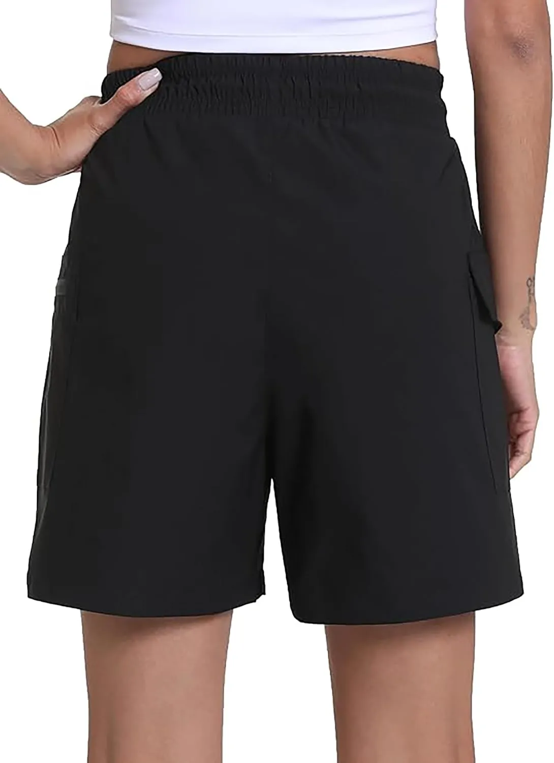 Rrosseyz Women's Hiking Cargo Shorts with Pockets Quick Dry Athletic Gym for Women Exercise Lounge