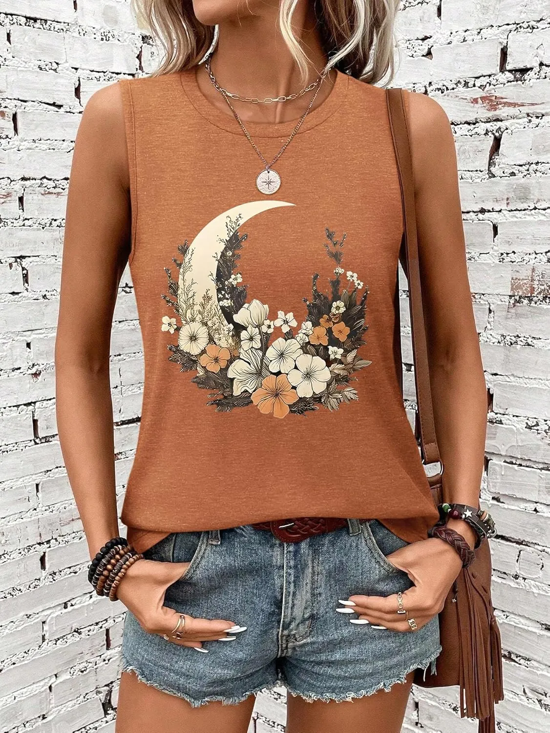 Sleeveless Tank Tops for Women 2025 Summer Casual Blouses Graphic Tees Loose Fit Crewneck Vacation Outfits Shirts