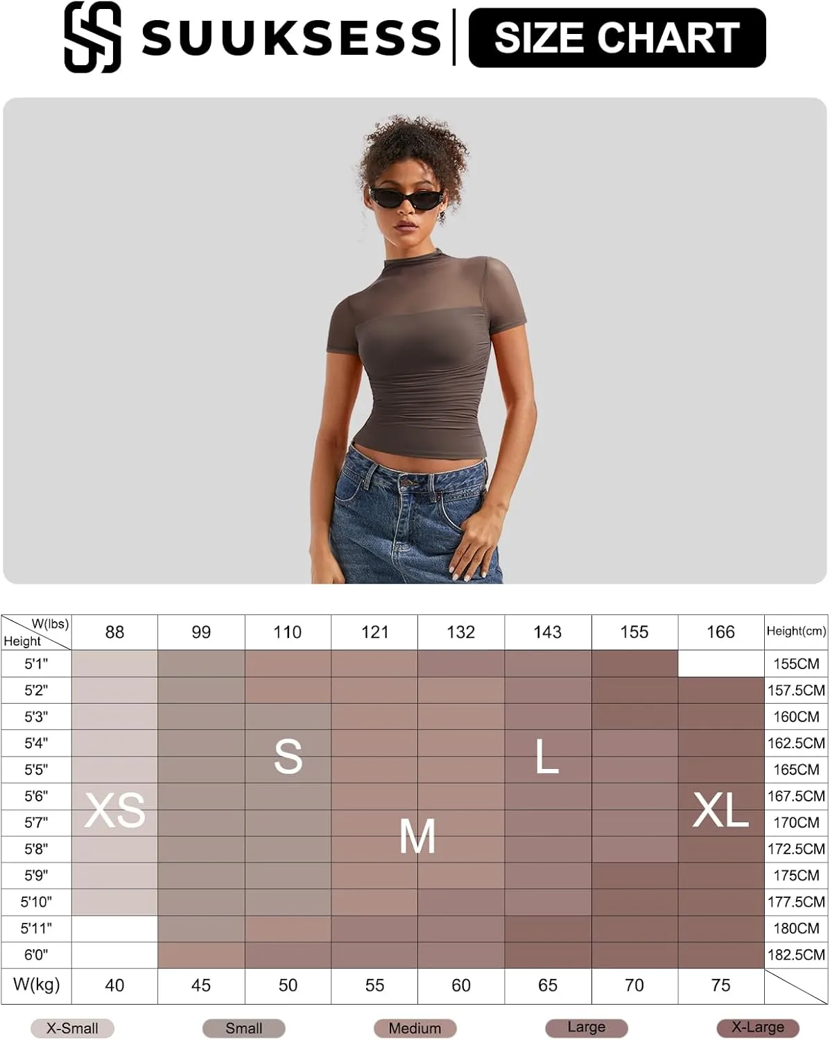 SUUKSESS Women Sexy Mesh Sheer Short Sleeve Tops Mock Neck Ruched Going Out Shirts