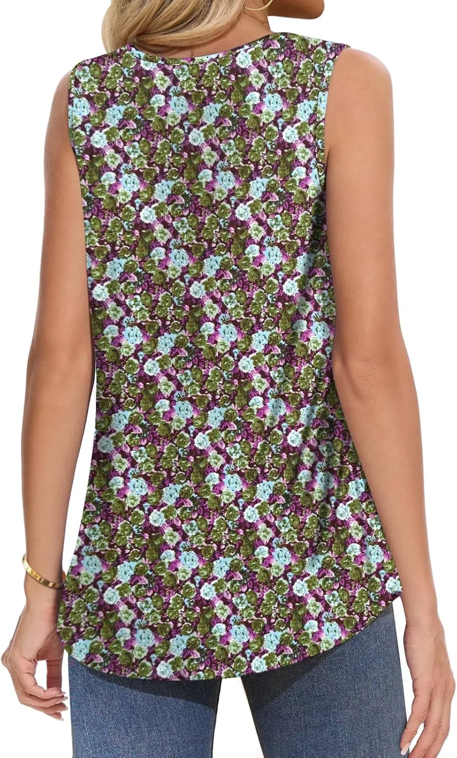 Women Tank Tops Summer Square Neck Sleeveless Tops Loose Fit Flowy Cute Casual Shirts S-3X