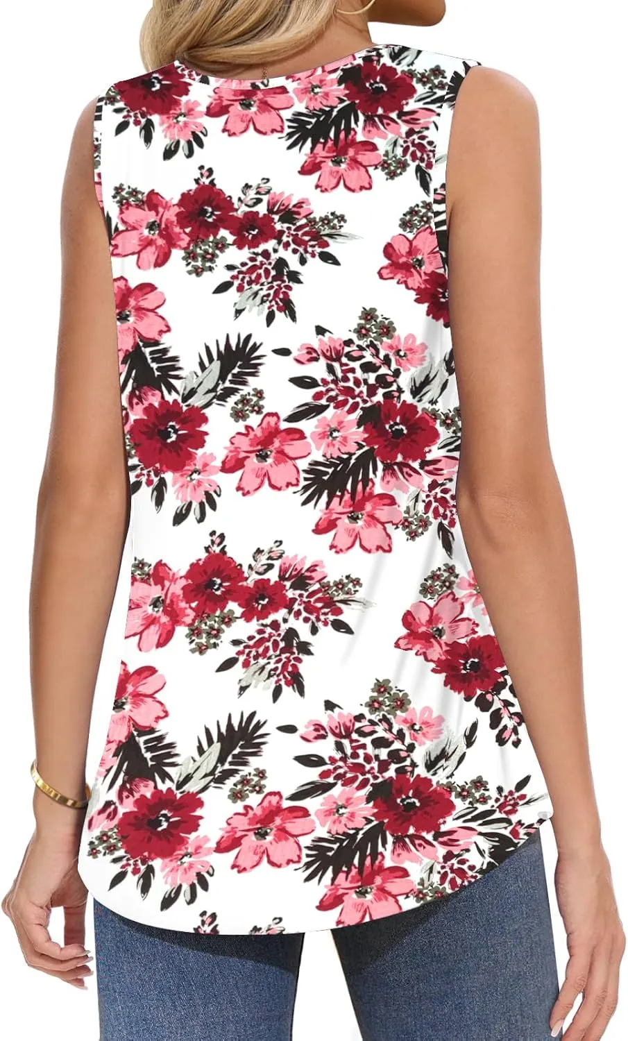 Women Tank Tops Summer Square Neck Sleeveless Tops Loose Fit Flowy Cute Casual Shirts S-3X