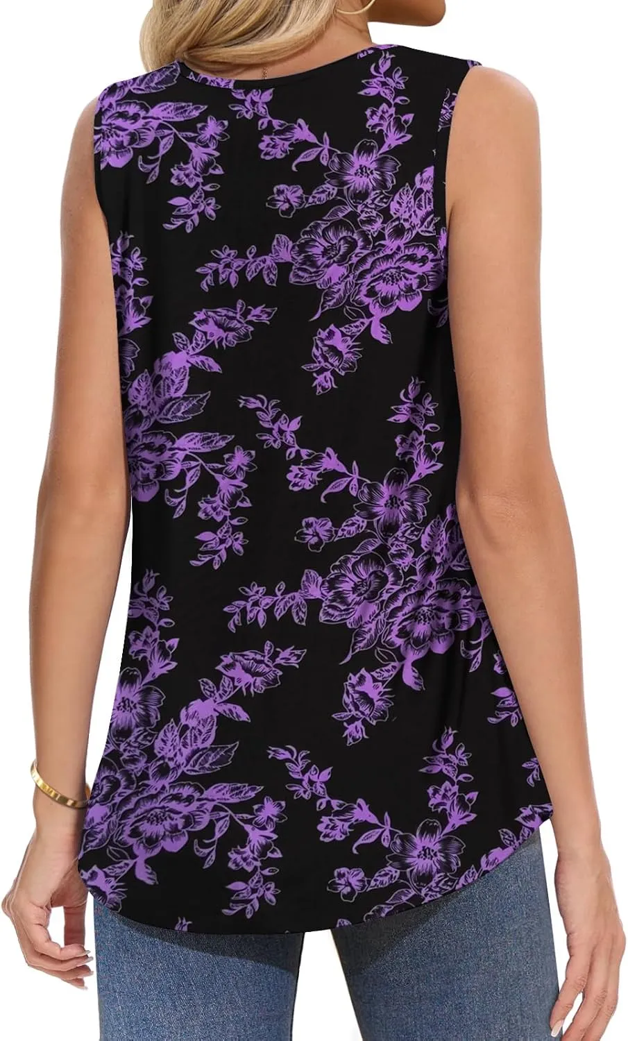 Women Tank Tops Summer Square Neck Sleeveless Tops Loose Fit Flowy Cute Casual Shirts S-3X