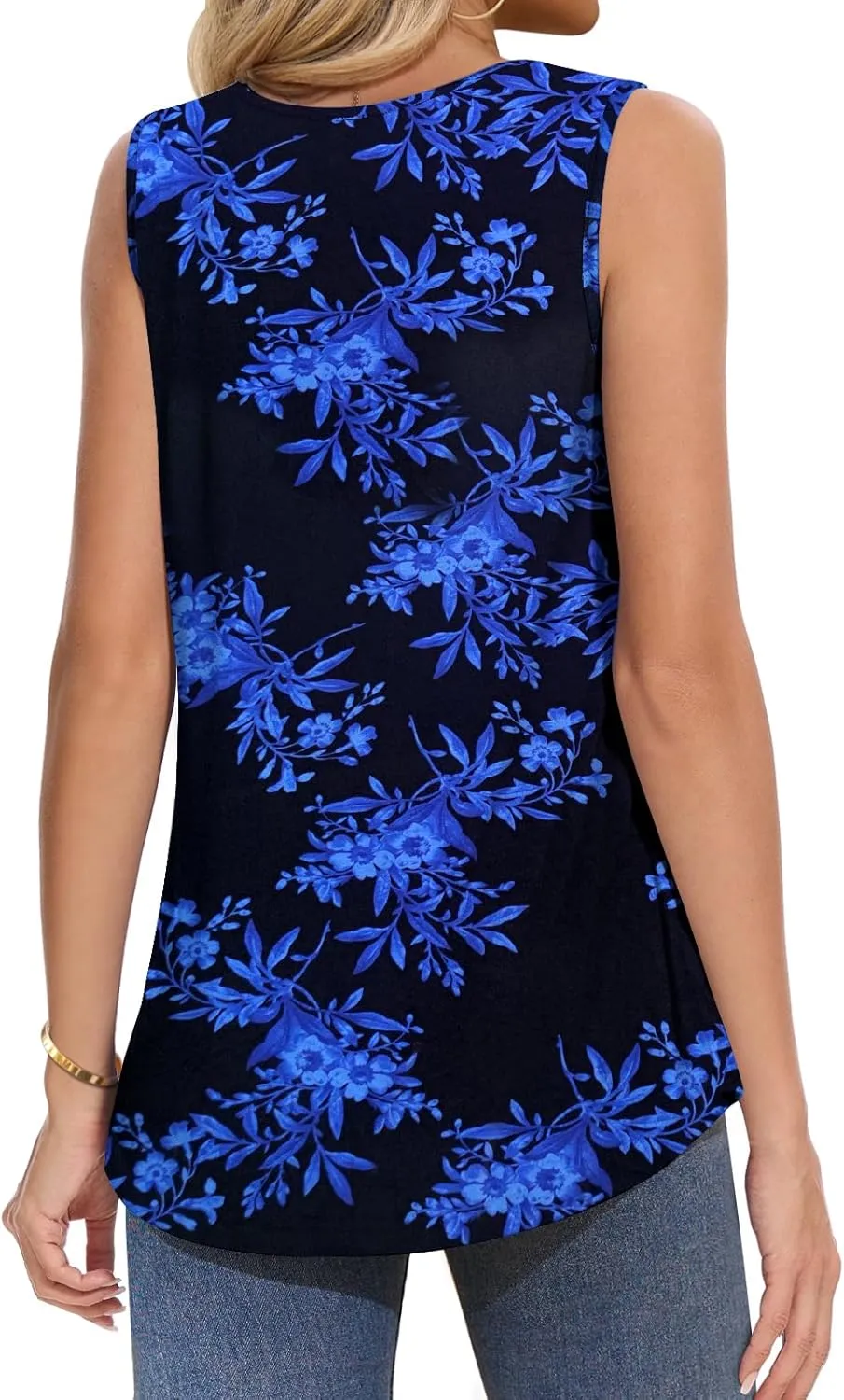 Women Tank Tops Summer Square Neck Sleeveless Tops Loose Fit Flowy Cute Casual Shirts S-3X