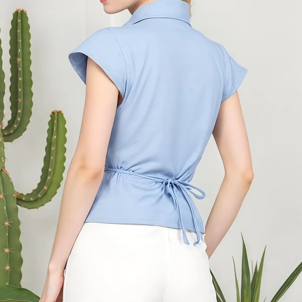 Women Y2k Coquette Button Down Shirt Cute Preppy Cap Sleeve V Neck Slim Fit Crop Top Casual 90S Vintage Blouse