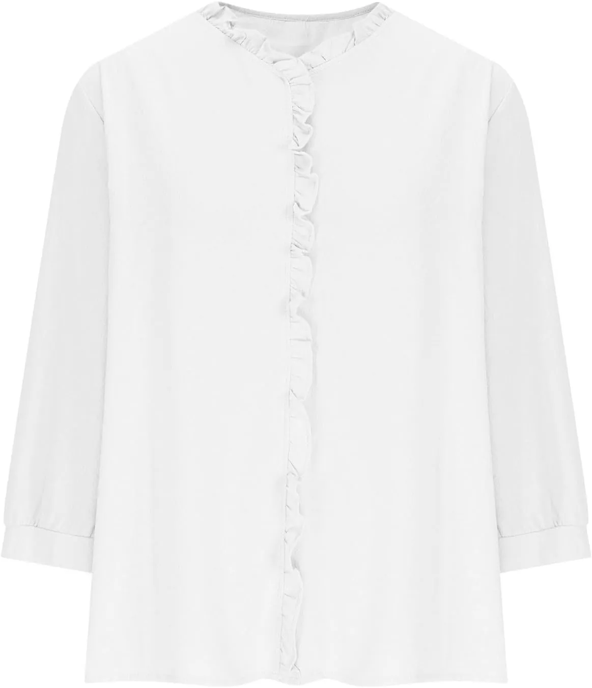 Women's Linen Cotton Collared Tops 3/4 Sleeve Flowy Lightweight T-Shirts Cozy Summer Cooling Basic Crewneck Tee Blouses